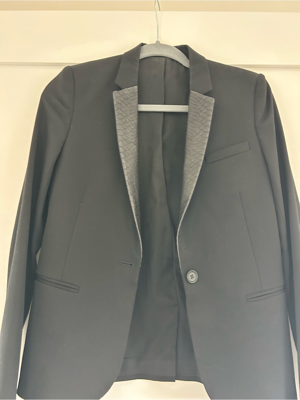 The kooples blazer with croc collar